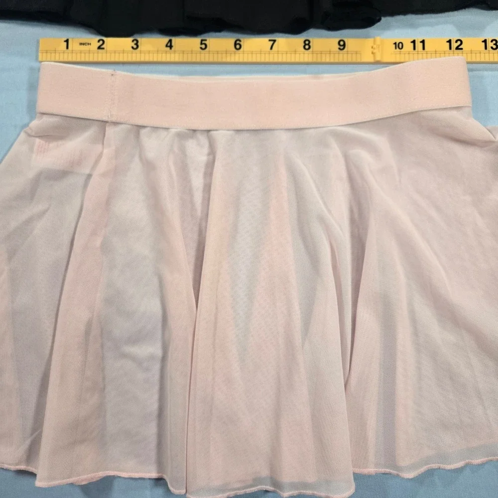 Justice Girls Dance Skirts Lot of 2 Black Pink Mesh Ballet Skirt XL 16/18